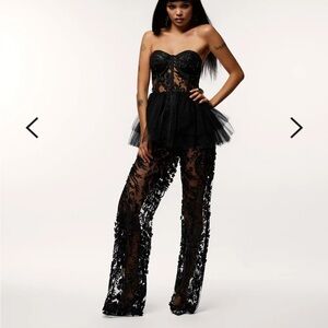 Elegant Black Lace Betsey Johnson Jumpsuit
